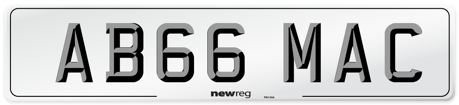 AB66 MAC Number Plate from New Reg